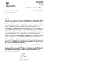 Letter from Maria Caulfield MP