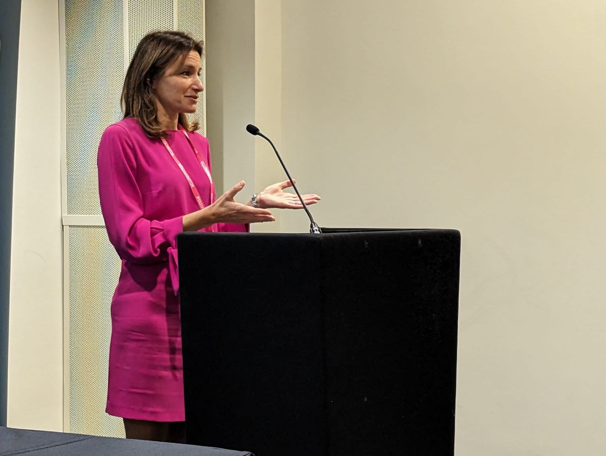 Photograph of Lucy Fraser MP speaking at the women in politics lunch