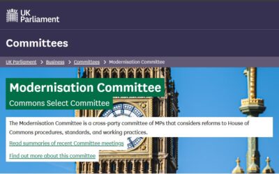 Letter to Lucy Powell MP, Chair of the Modernisation Committee