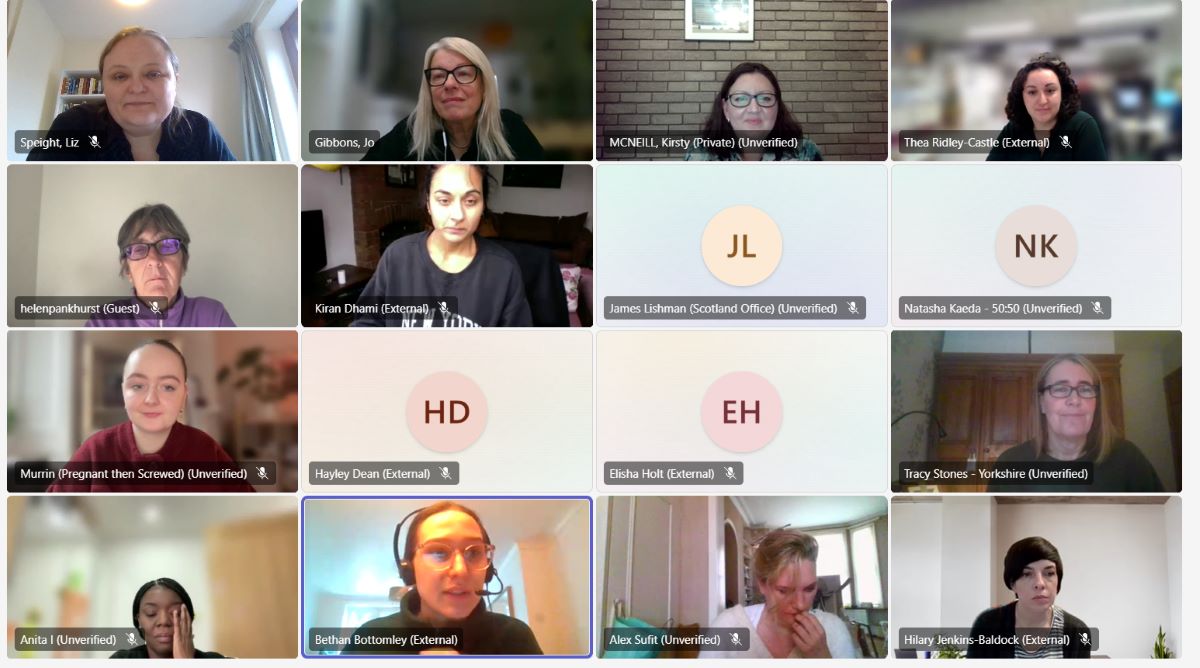 screenshot of members meeting with Kirsty McNeill MP
