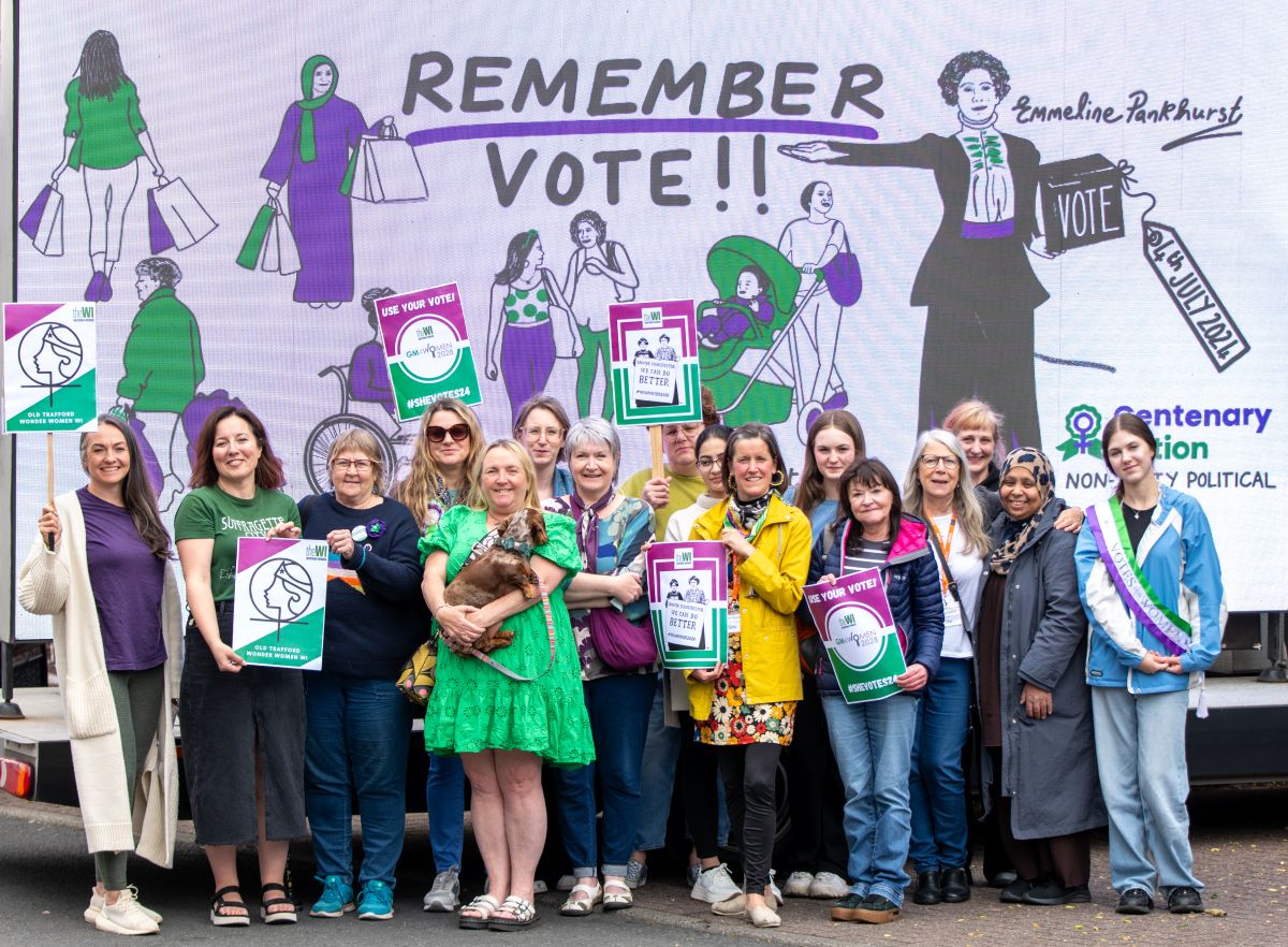 Women with remember vote van
