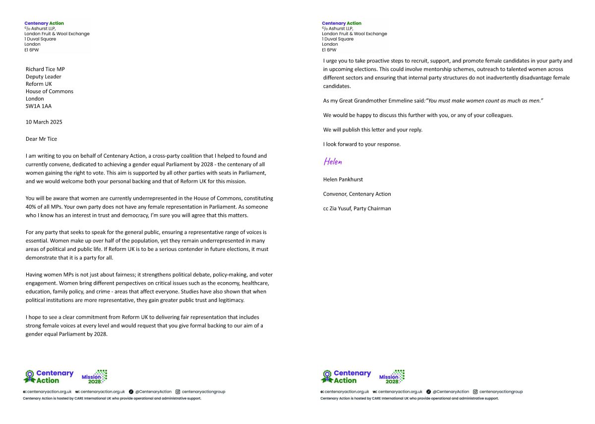 jpeg of letter to Richard Tice MP