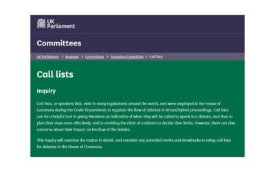 Submission to the Procedure Committee Inquiry into Call Lists