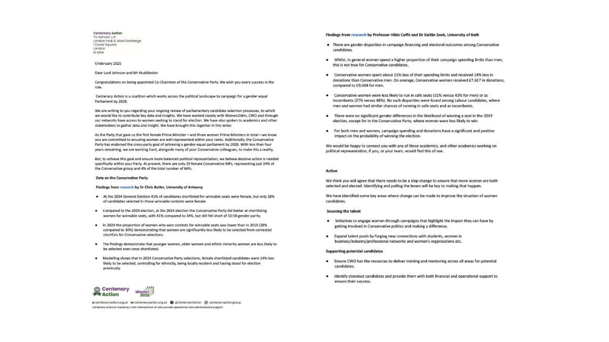 Image of letter to Conservative Chairmen