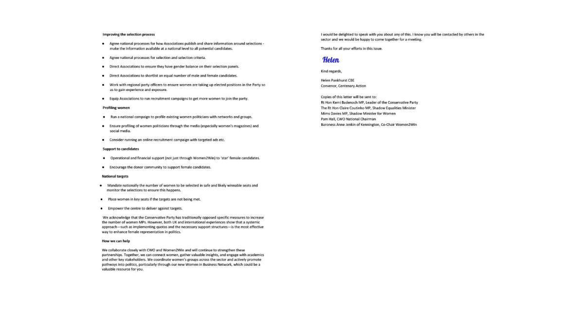 Image of second half of the letter to the Conservative Chairmen