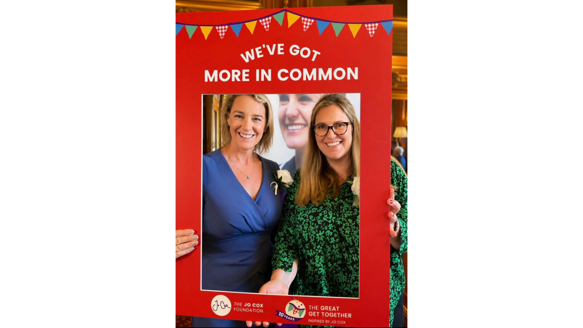 Photograph of Natasa and Claire at More in Common event